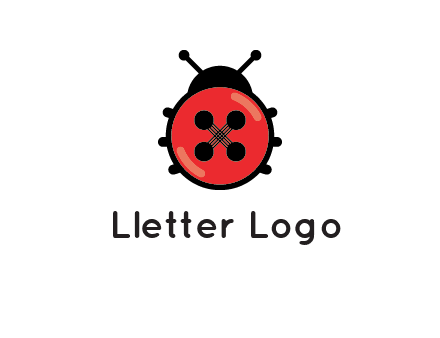 ladybug button illustration