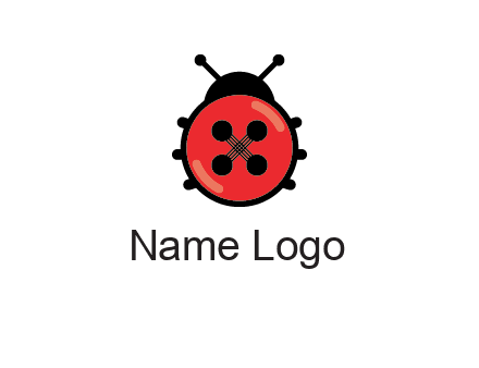 ladybug button illustration