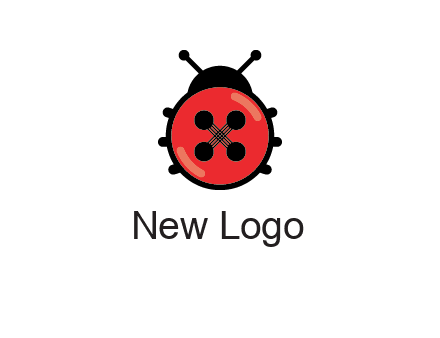 ladybug button illustration