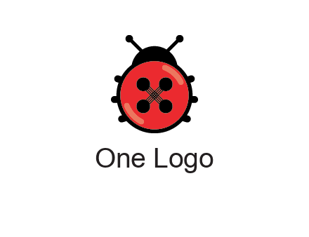 ladybug button illustration