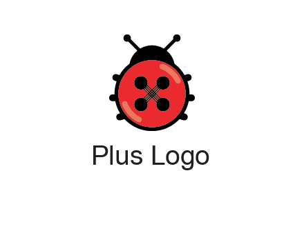 ladybug button illustration