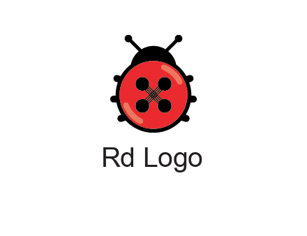 ladybug button illustration