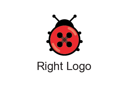 ladybug button illustration