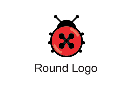 ladybug button illustration