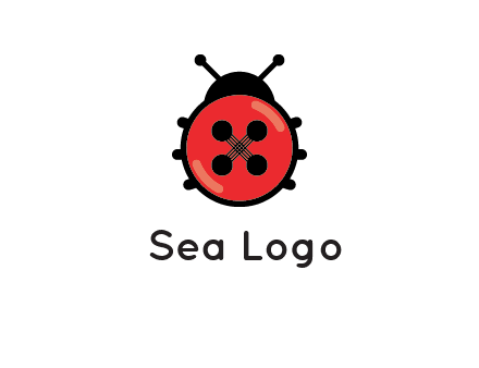 ladybug button illustration