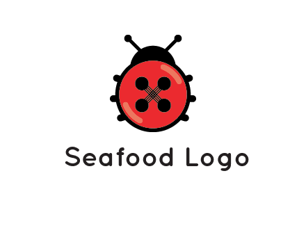 ladybug button illustration