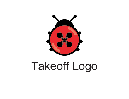 ladybug button illustration