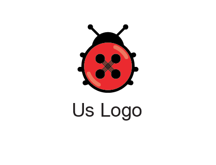ladybug button illustration