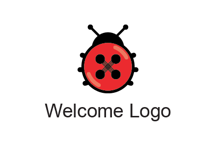 ladybug button illustration