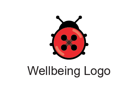 ladybug button illustration