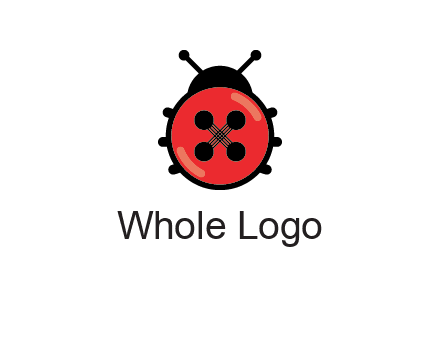ladybug button illustration
