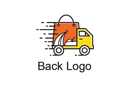 shopping bag on a delivery truck