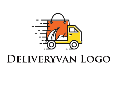 shopping bag on a delivery truck