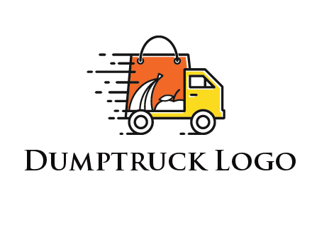shopping bag on a delivery truck