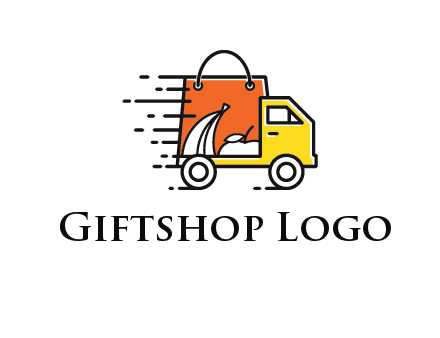 shopping bag on a delivery truck