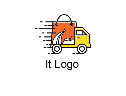 shopping bag on a delivery truck