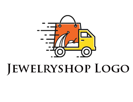 shopping bag on a delivery truck