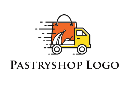 shopping bag on a delivery truck