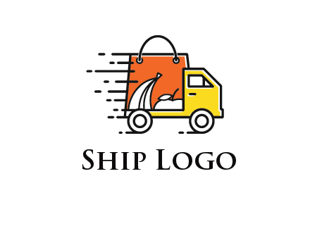 shopping bag on a delivery truck