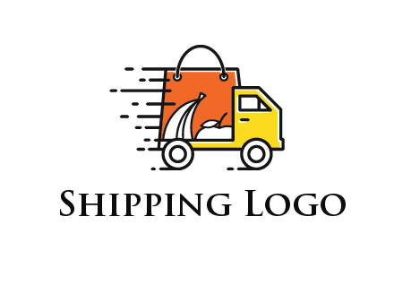 shopping bag on a delivery truck