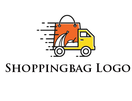 shopping bag on a delivery truck