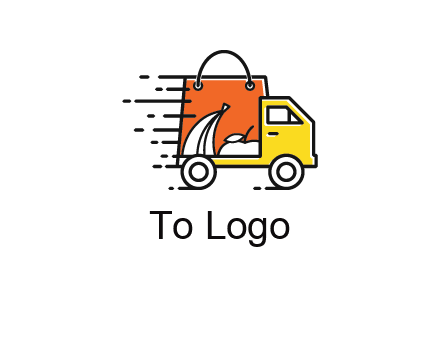 shopping bag on a delivery truck