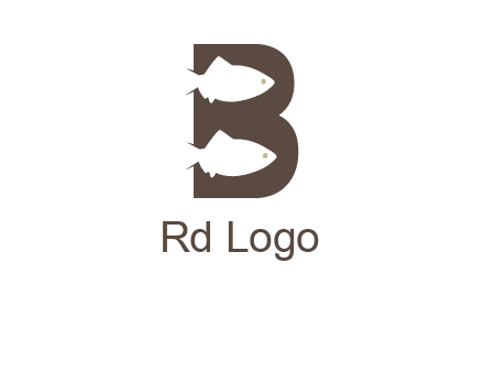 fish inside letter B logo
