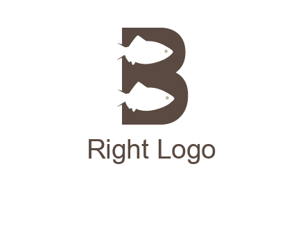 fish inside letter B logo
