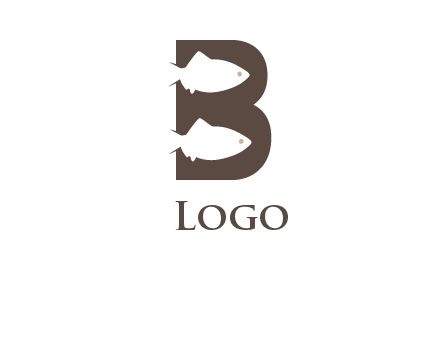 fish inside letter B logo