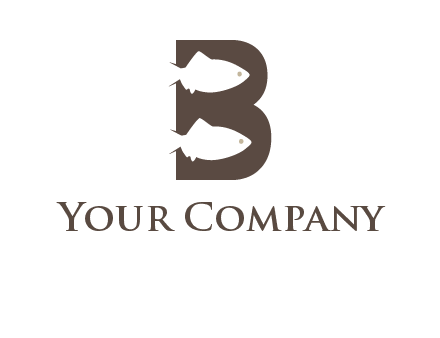fish inside letter B logo