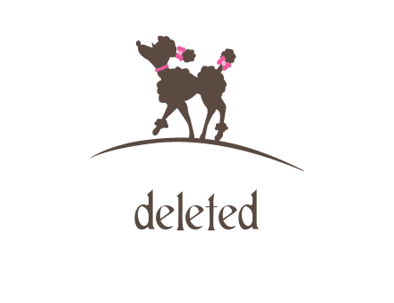 poodle with ribbons pet logo
