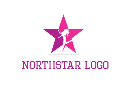 pole dance in front of star logo