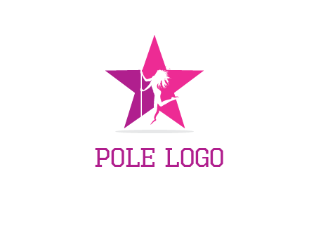 pole dance in front of star logo