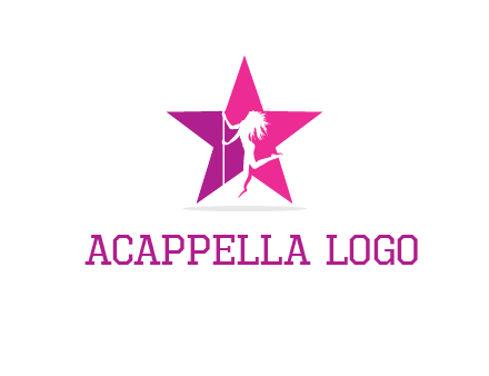 pole dance in front of star logo