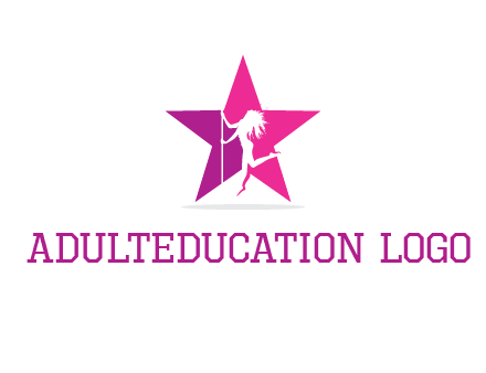 pole dance in front of star logo