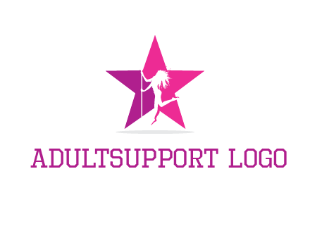 pole dance in front of star logo