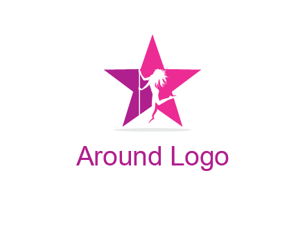 pole dance in front of star logo