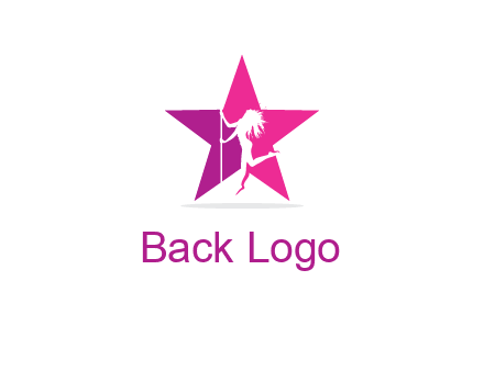 pole dance in front of star logo