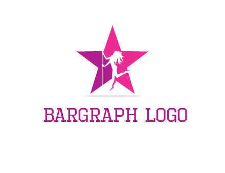 pole dance in front of star logo