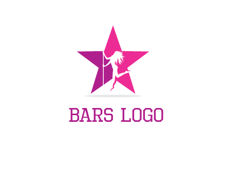 pole dance in front of star logo