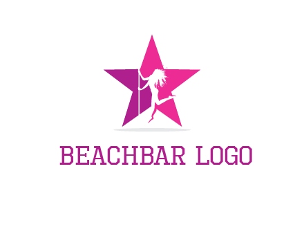 pole dance in front of star logo