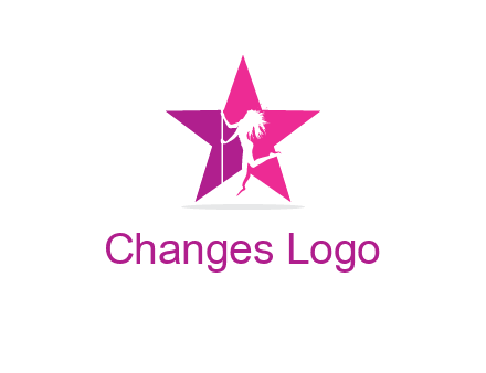 pole dance in front of star logo