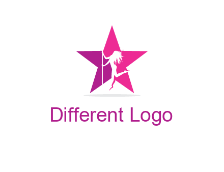 pole dance in front of star logo