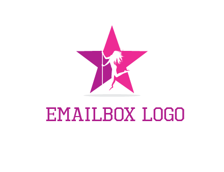 pole dance in front of star logo