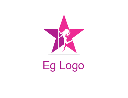 pole dance in front of star logo