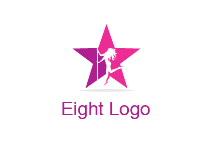 pole dance in front of star logo