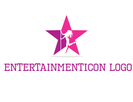 pole dance in front of star logo