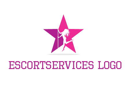 pole dance in front of star logo