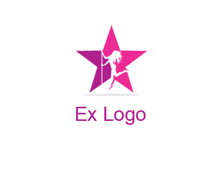 pole dance in front of star logo