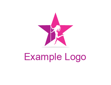 pole dance in front of star logo